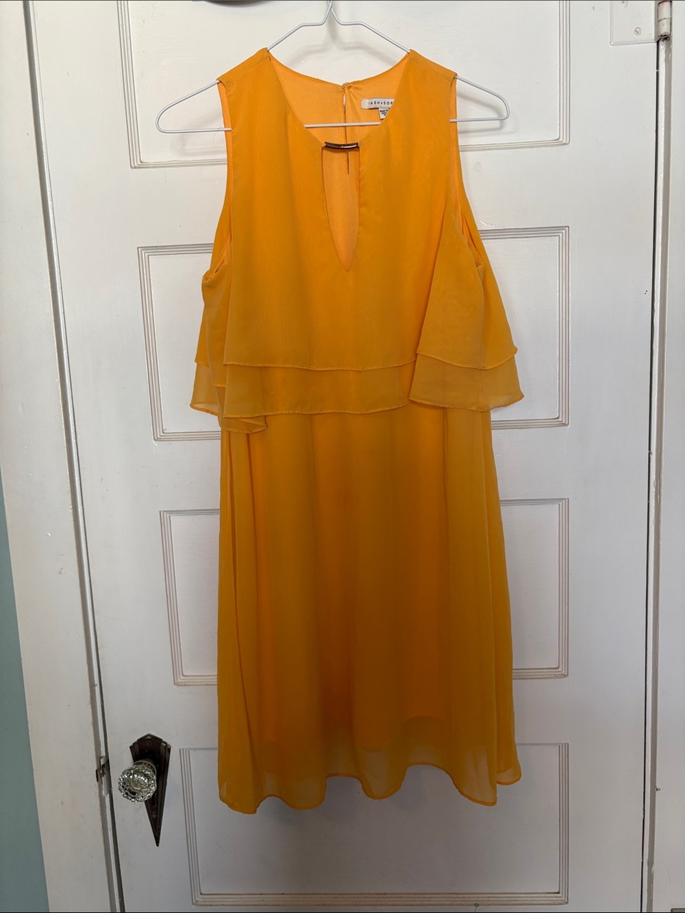 Tash + Sophie Sleeveless Mustard Yellow Layered Midi Dress Size M